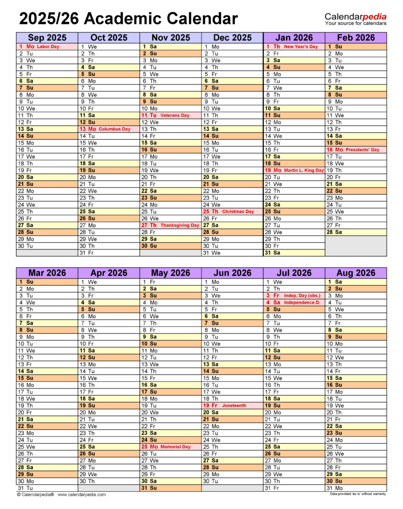 2025 2026 Academic Calendar Pdf Full Brian M Spada