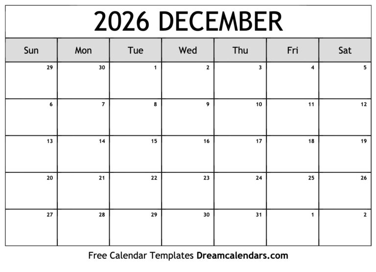 A Visual Guide To December 2026 The Importance Of A Calendar Desktop 