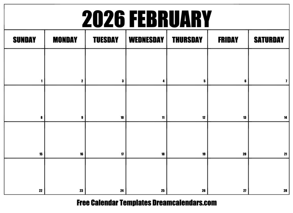 Feb 2026 Calendar