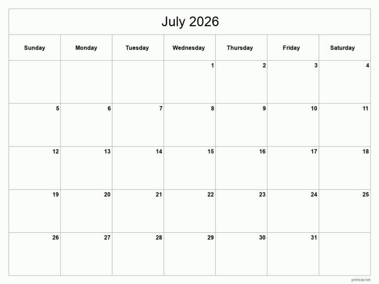 July 2026 Bahrain Printable Calendar We Love Printables