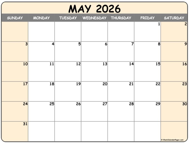 May 2026 Calendar Free Printable Calendars