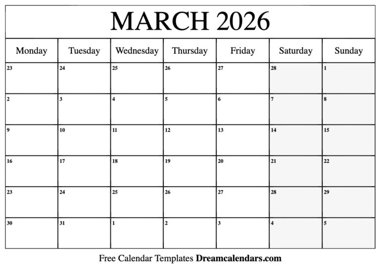 Navigating Time The Importance Of A March 2026 Printable Calendar In 