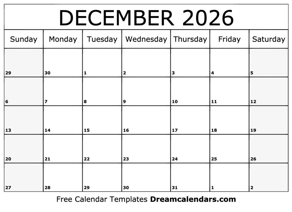 Navigating Time The Significance Of A December 2026 Calendar Printable 