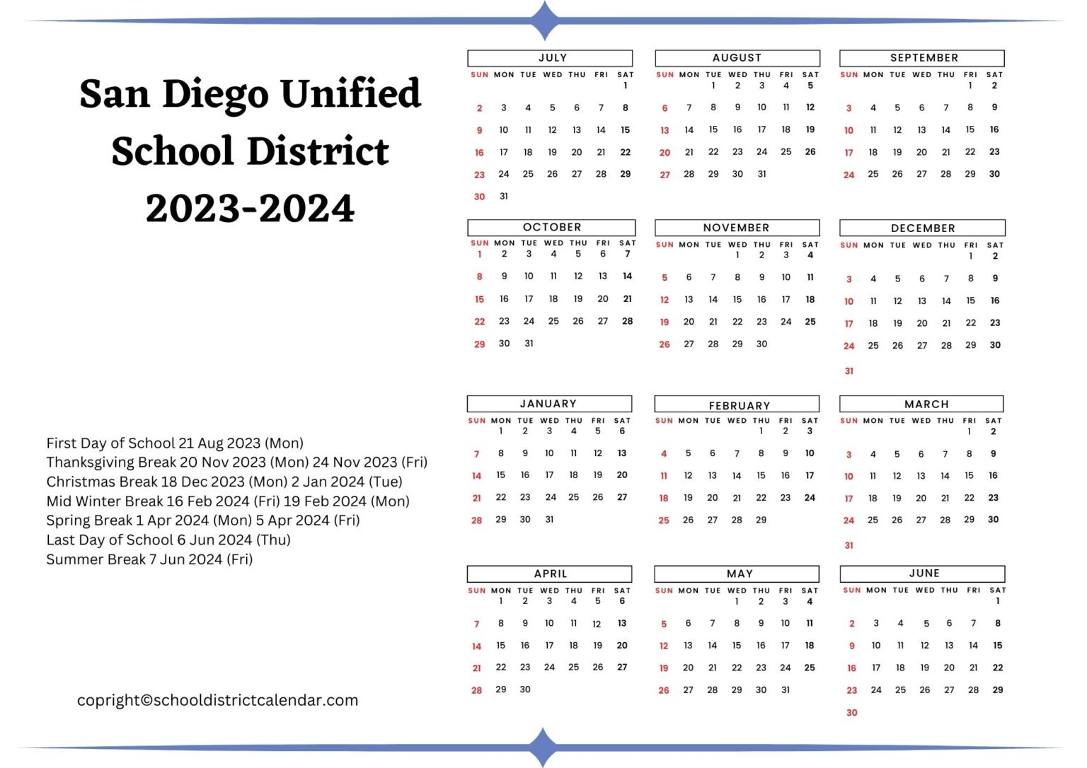 San Diego State Calendar Megen Carline
