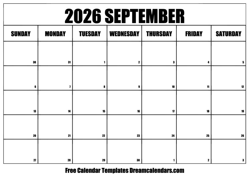 The September 2026 Printable Wiki Calendar A Tool For Organization And 