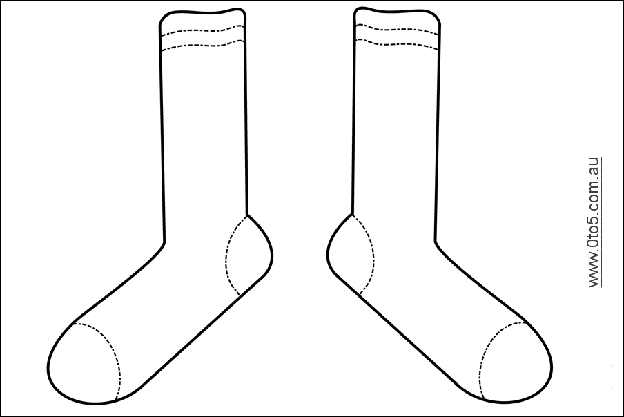 14 Socks Outline Template Images Socks Clip Art Free Fox In Socks 