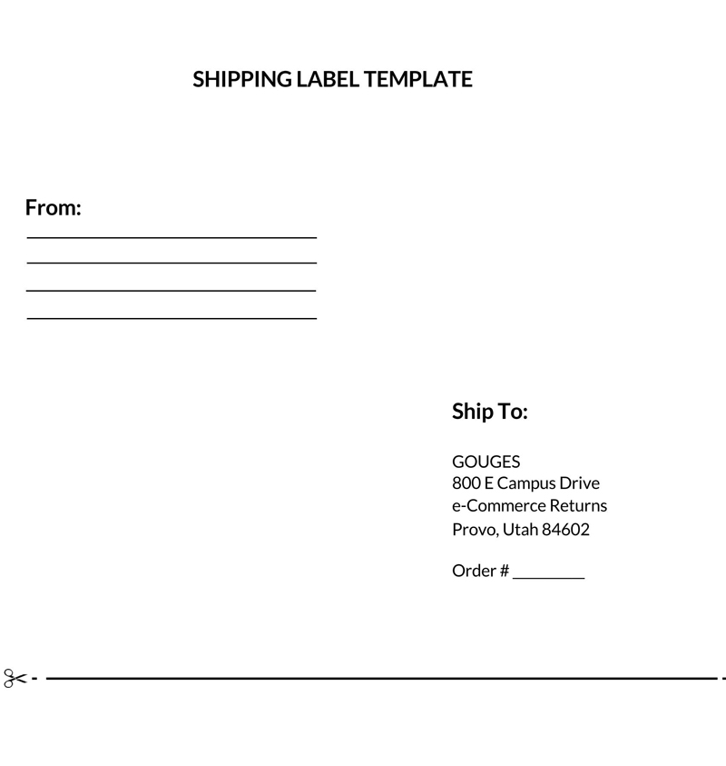 30 Free Printable Shipping Label Templates Word PDF 