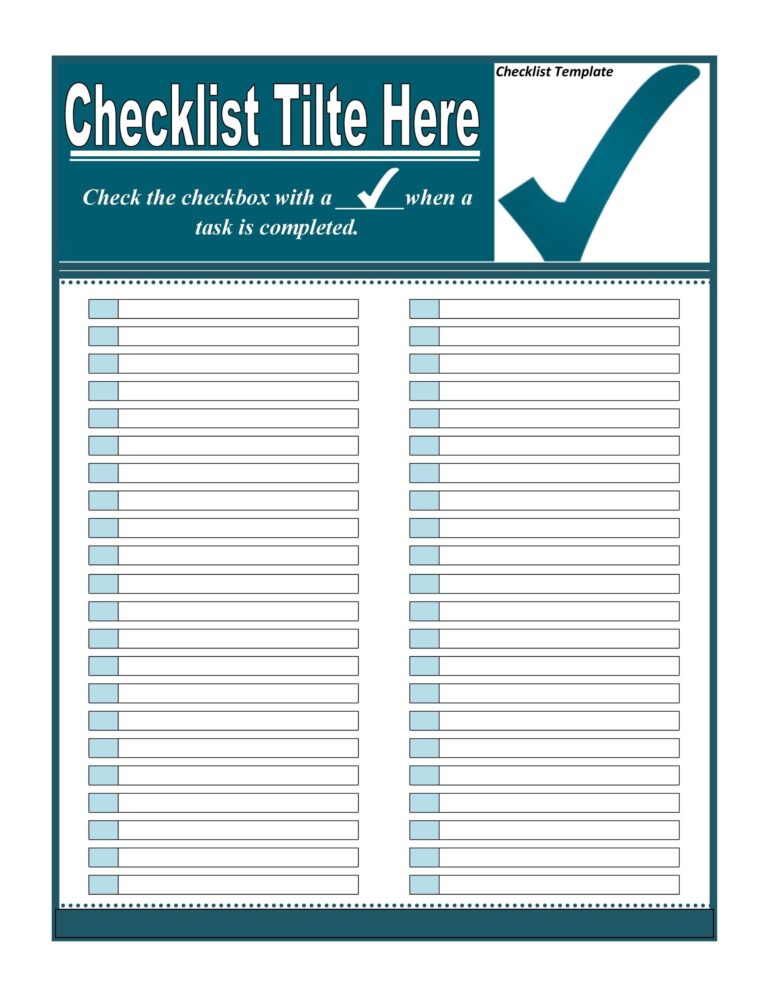 50 Printable To Do List Checklist Templates Excel Word 