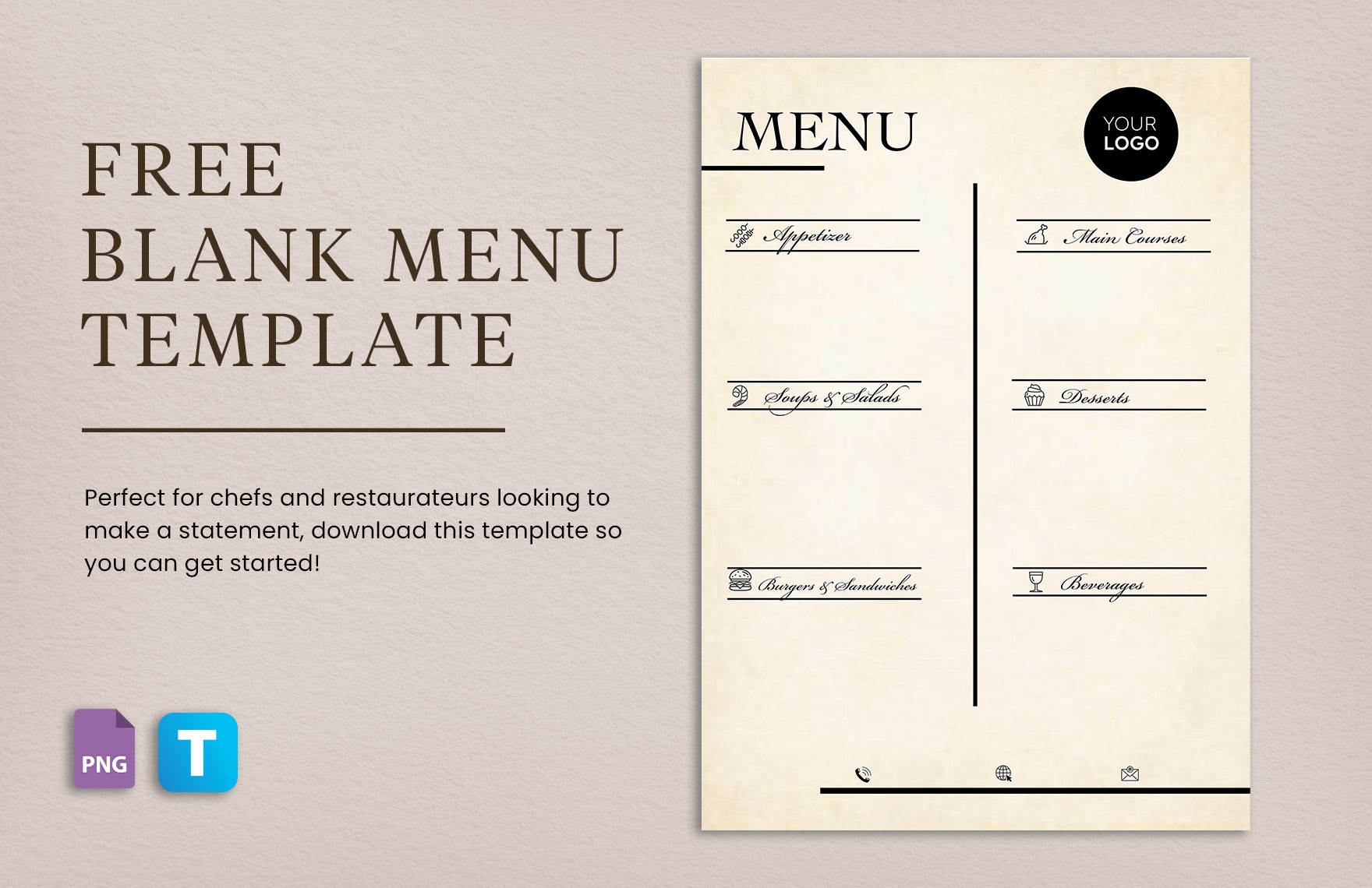Blank Menu Template In PNG Download Template