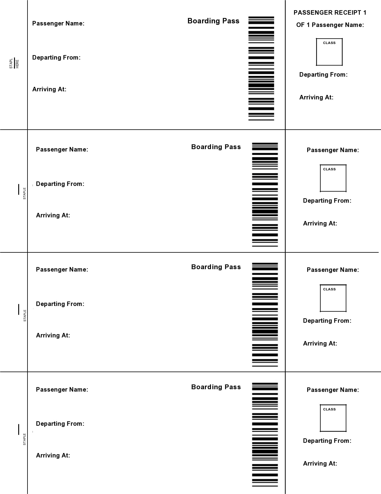Blank Plane Ticket Template Printable