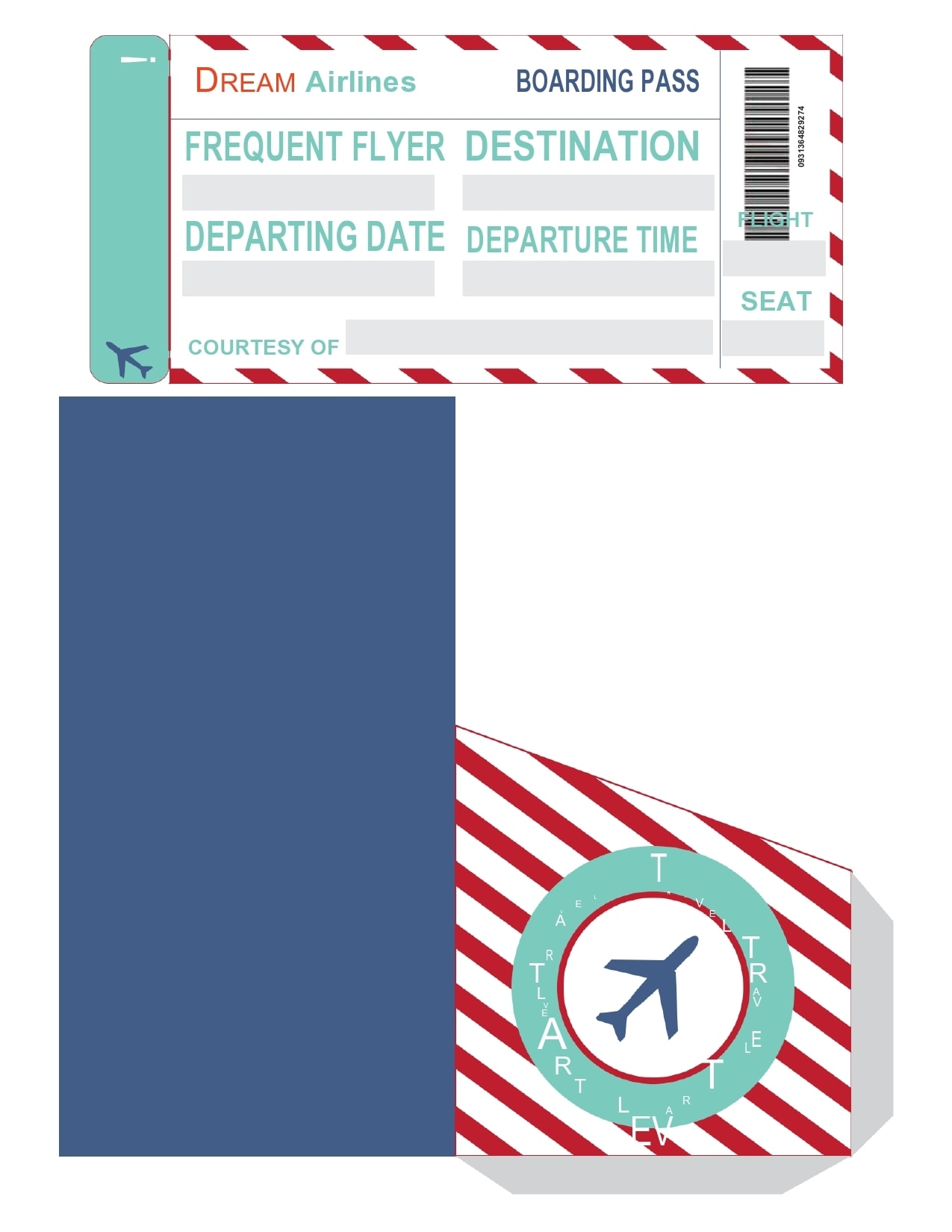 Blank Plane Ticket Template Printable