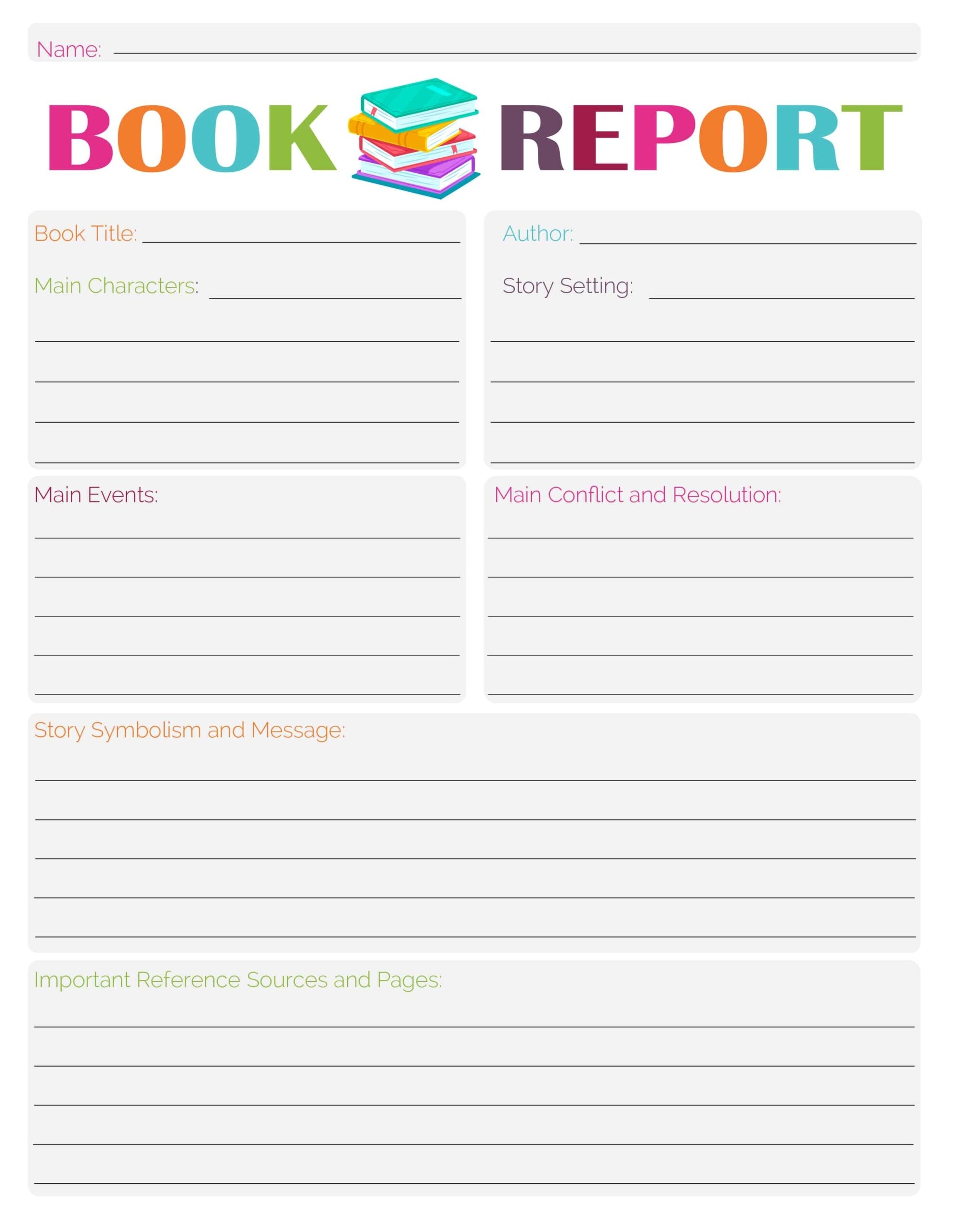 Book Report Template Free Printable Printables Template Free