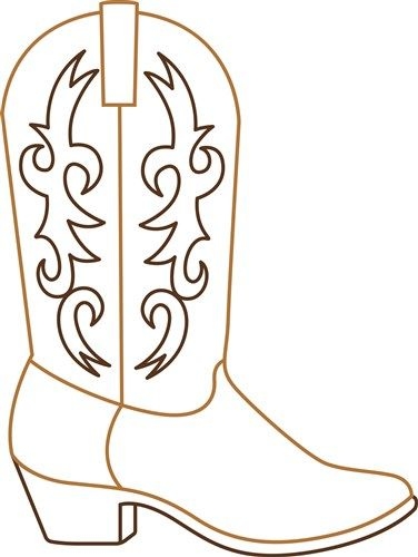Cowboy Boot Outline Template