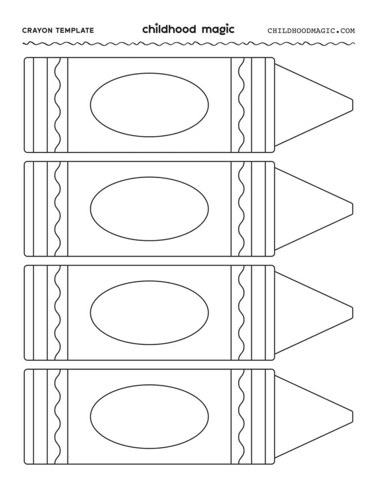 Crayon Template Printable Printable Calendar