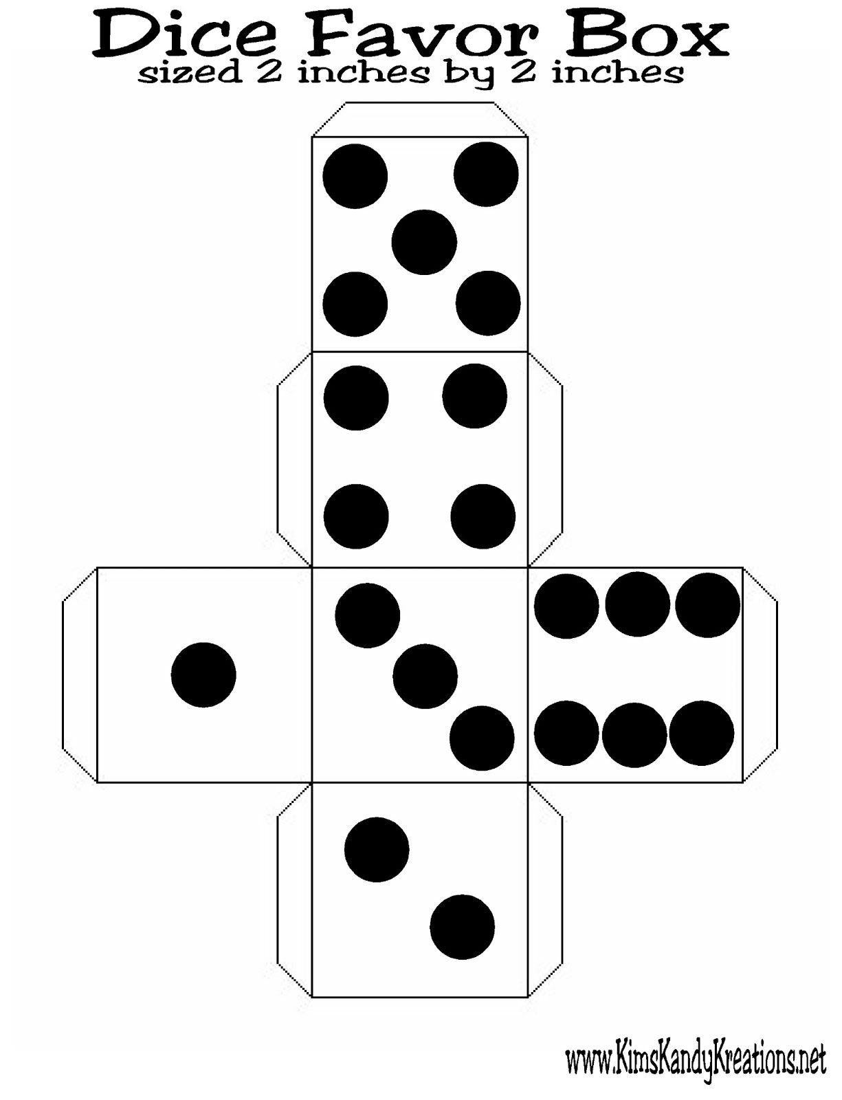 Dice Template Printable Calendar Printables
