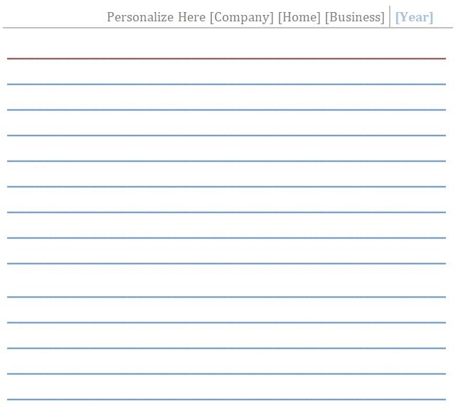 Editable Index Card Template
