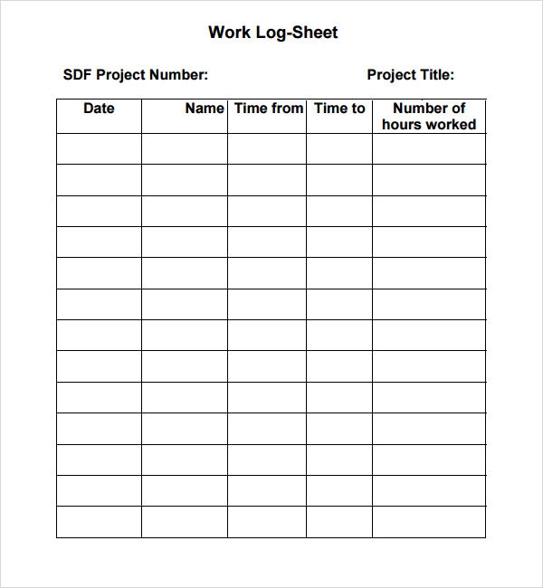 FREE 5 Sample Printable Work Log Templates In PDF MS Word