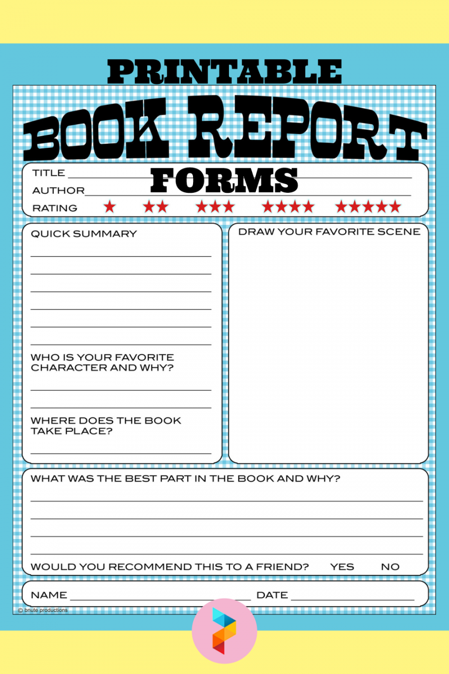 Free Printable Book Report Template FREE Printable HQ