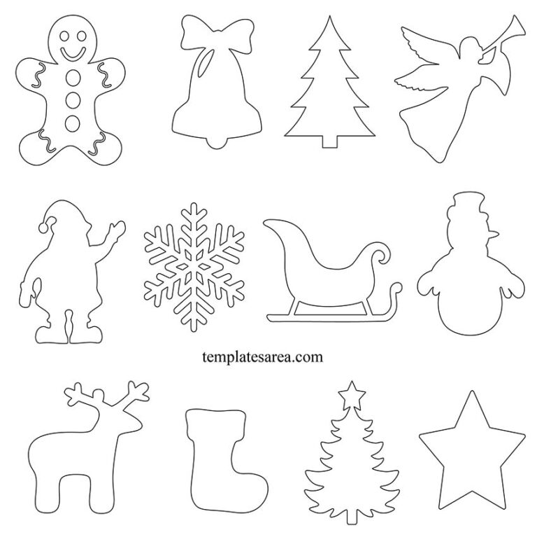 Free Printable Christmas Ornament Templates 12 Shapes TemplatesArea