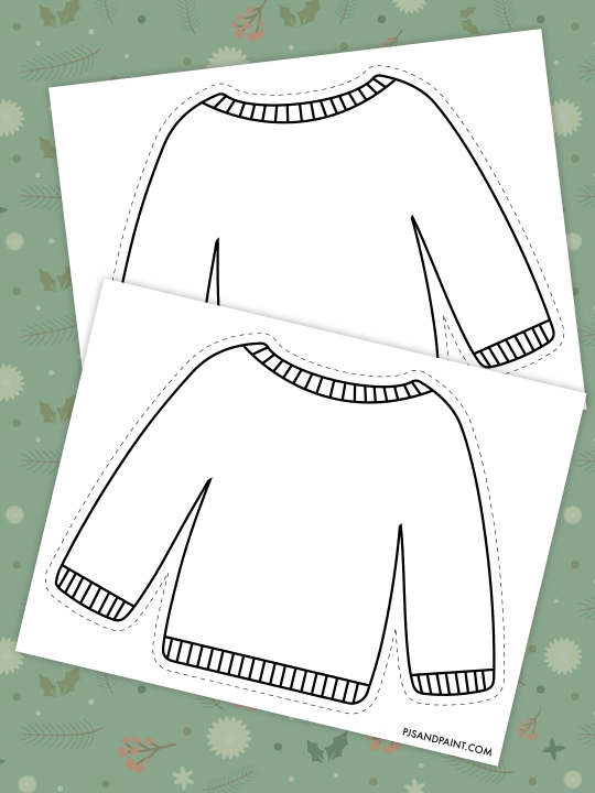 Free Printable Christmas Sweater Template Pjs And Paint