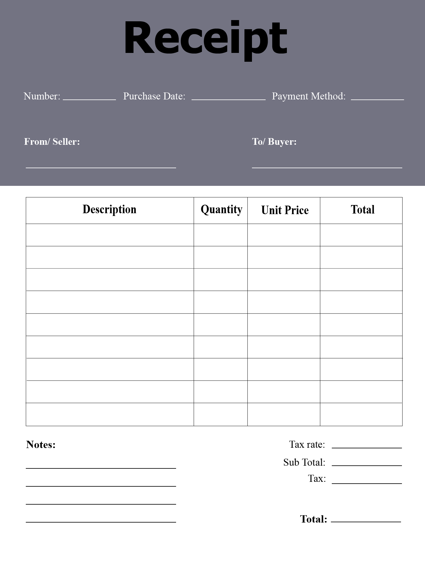 Free Printable Receipt Template Easy Fill In Printables For Everyone