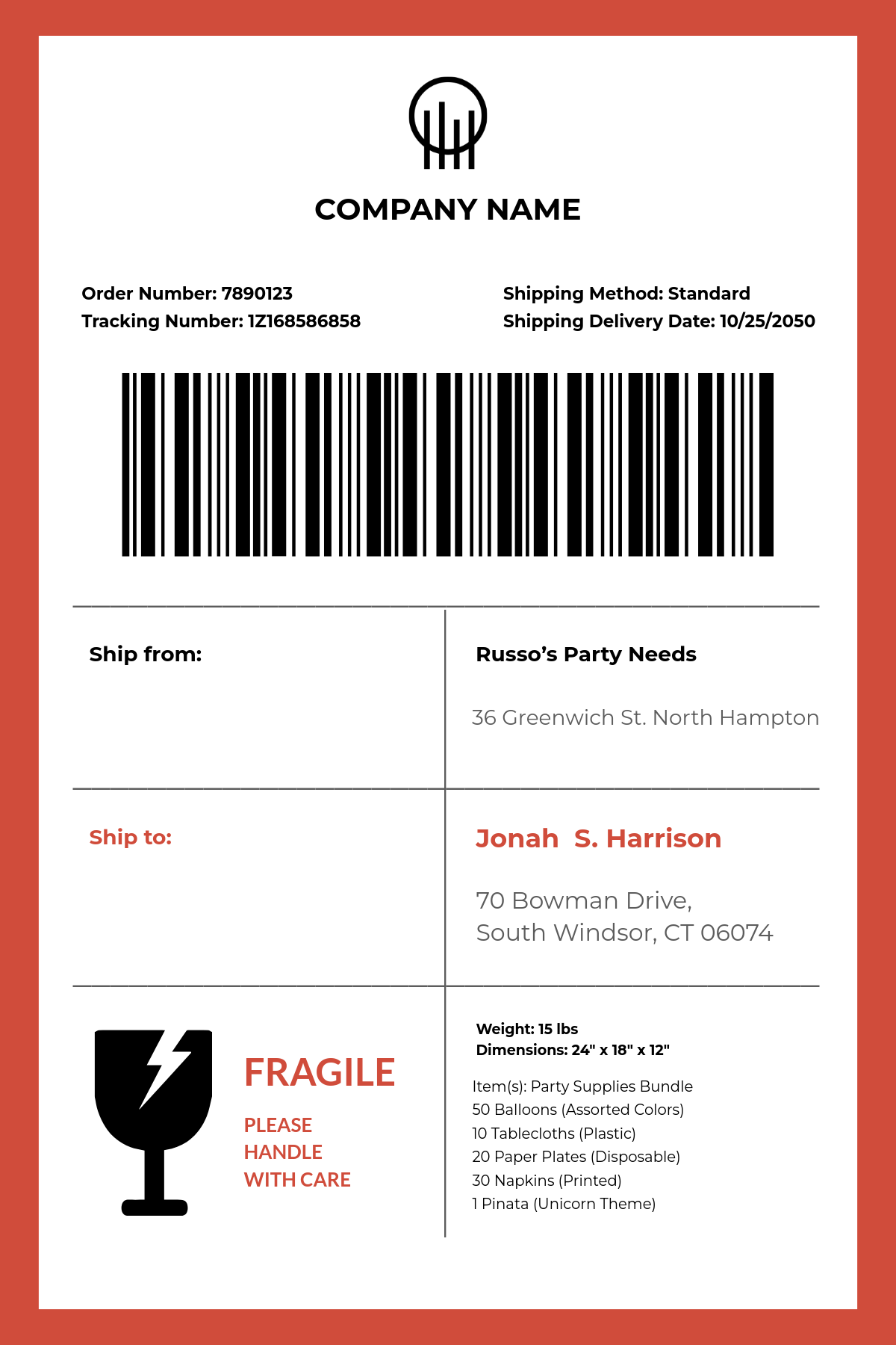 Free Printable Shipping Label Template Free Printables Hub