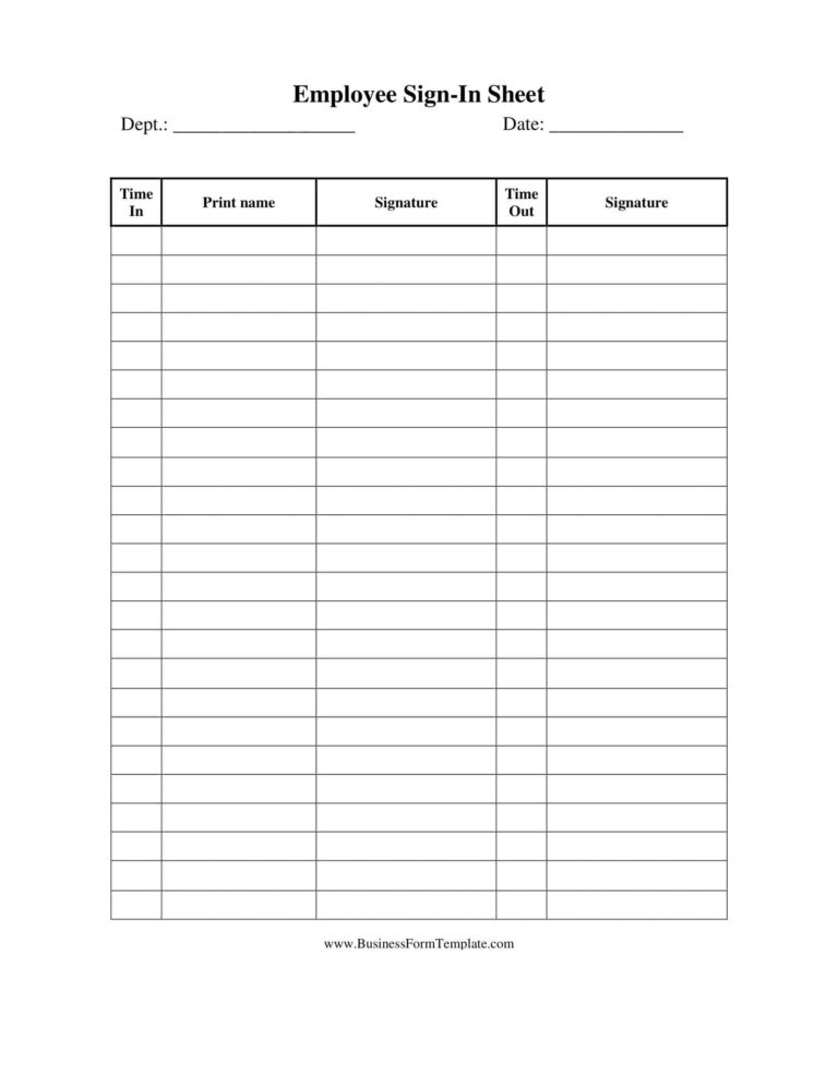 Free Printable Sign In Sheet Template Forms Printables For Everyone