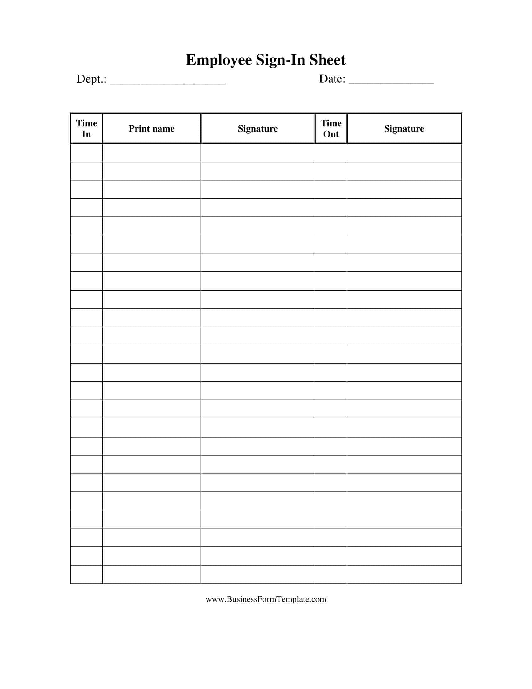 Free Printable Sign In Sheet Template Forms Printables For Everyone