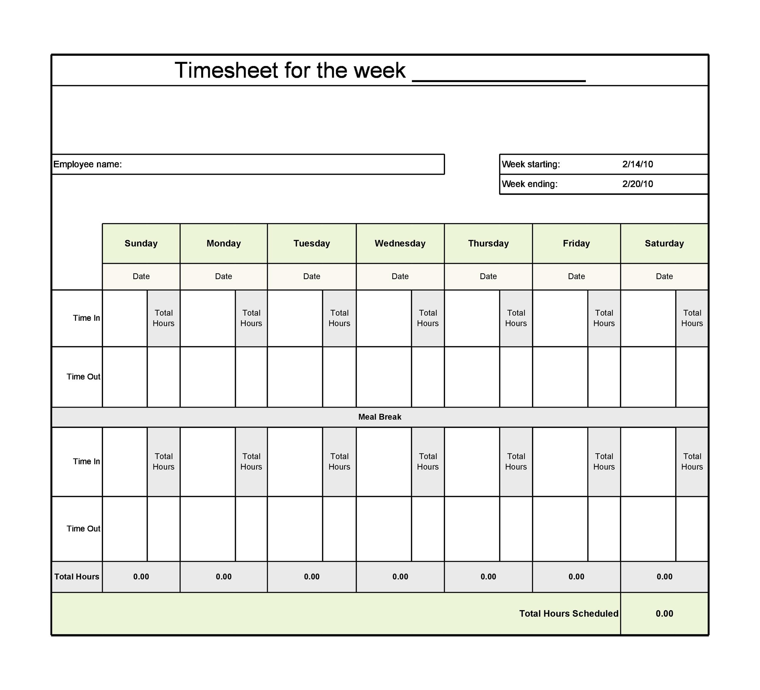 Free Printable Timesheet Template Easy Simple Printables For Everyone