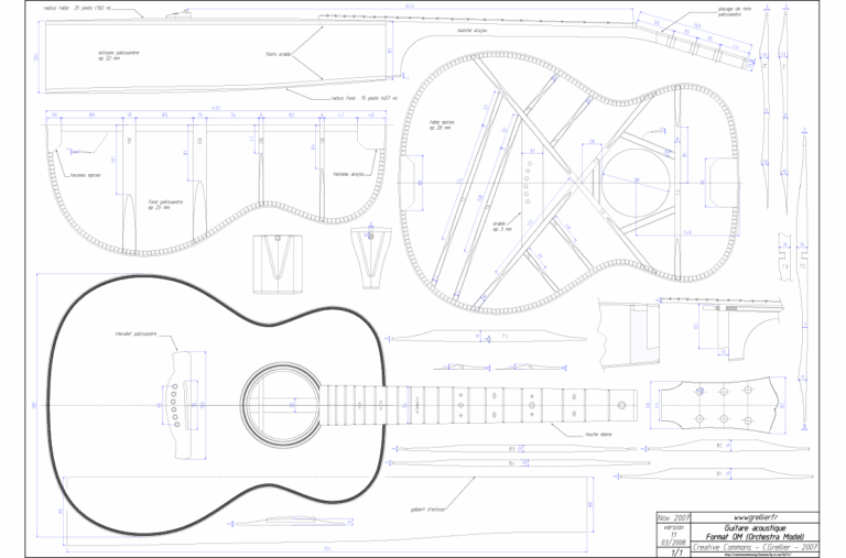 Full Size Printable Guitar Templates Free Printable