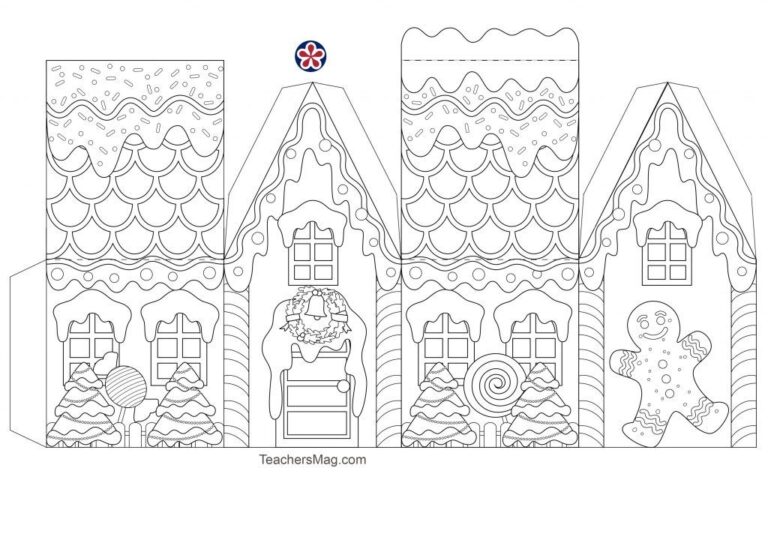 Gingerbread House Printable Template Educational Printable Activities