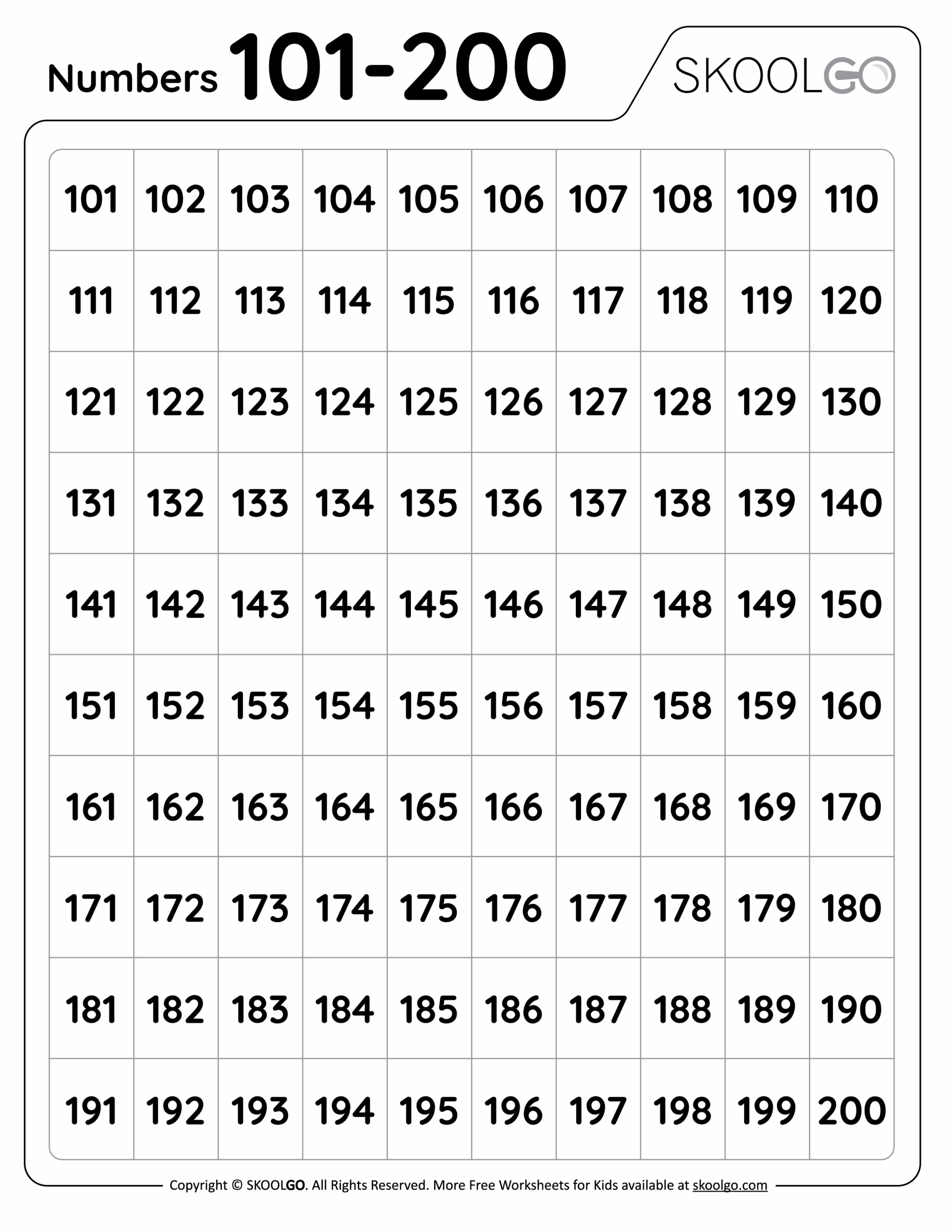 Large Printable Numbers 1 200 Pdf At Travis Poteete Blog