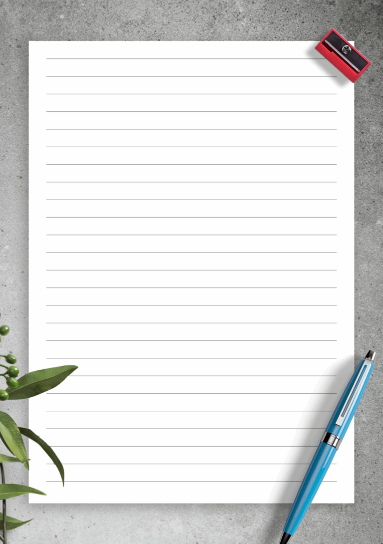 Lined Paper Template Printable