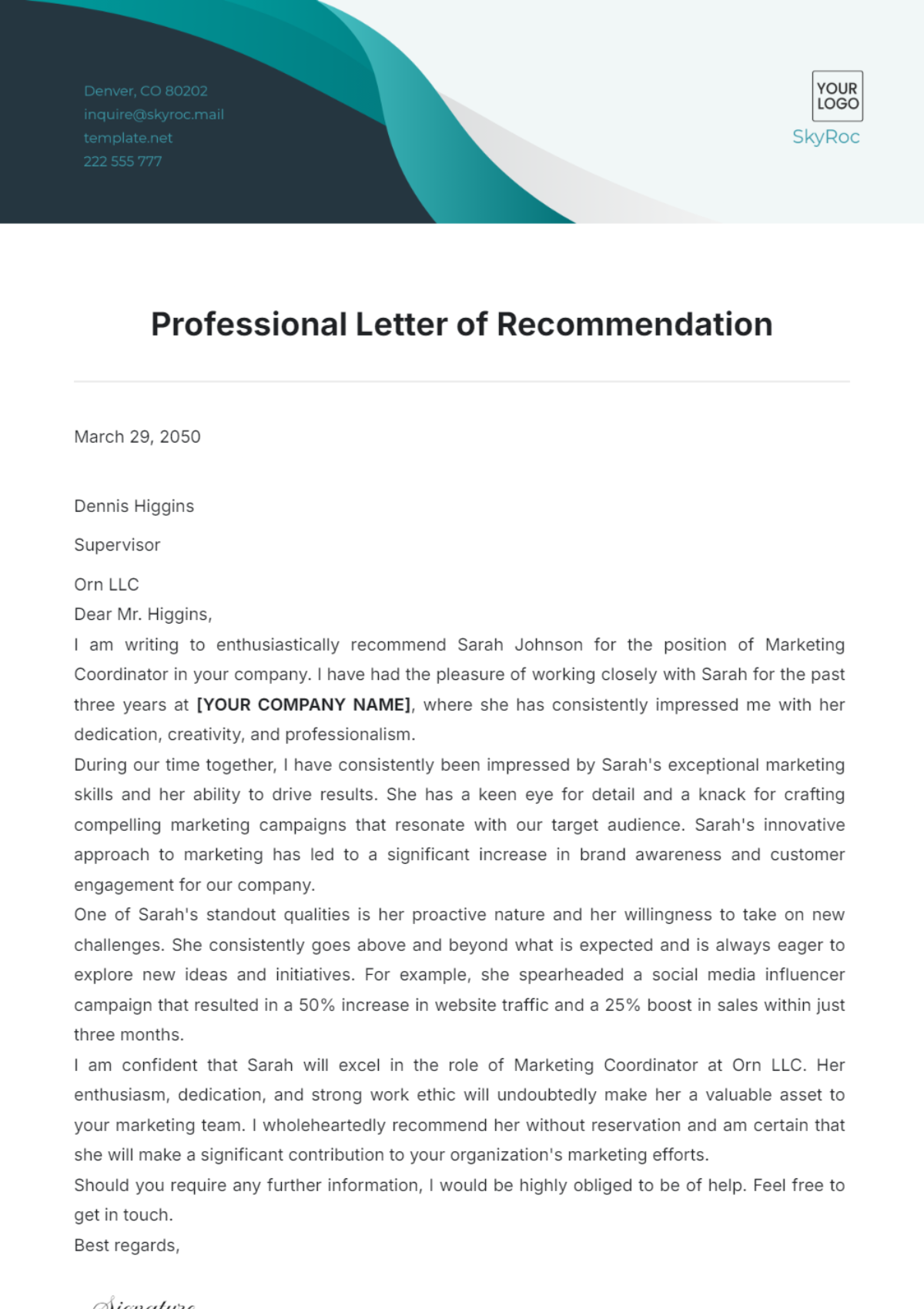 Nursing Student Recommendation Letter Template Free Infoupdate