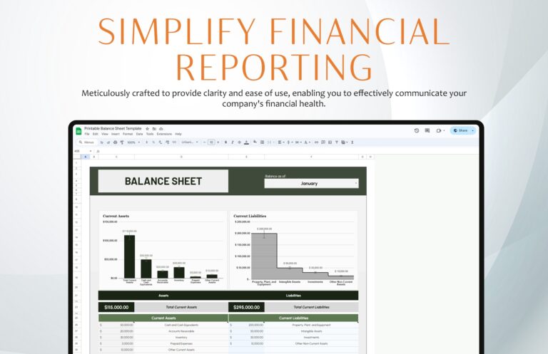 Printable Balance Sheet Template In Excel Google Sheets Download 