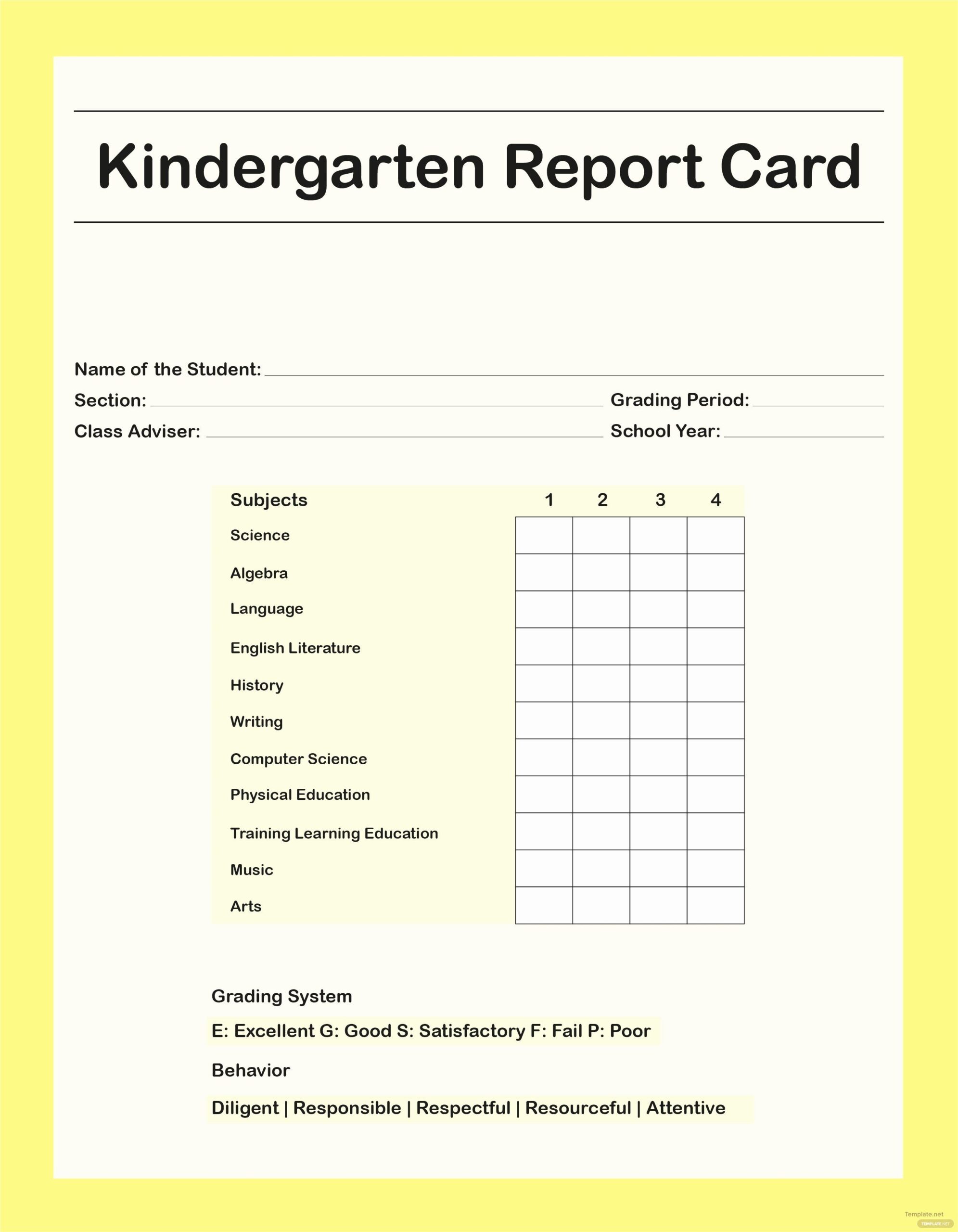 Printable Blank Report Card Template Printable Word Searches
