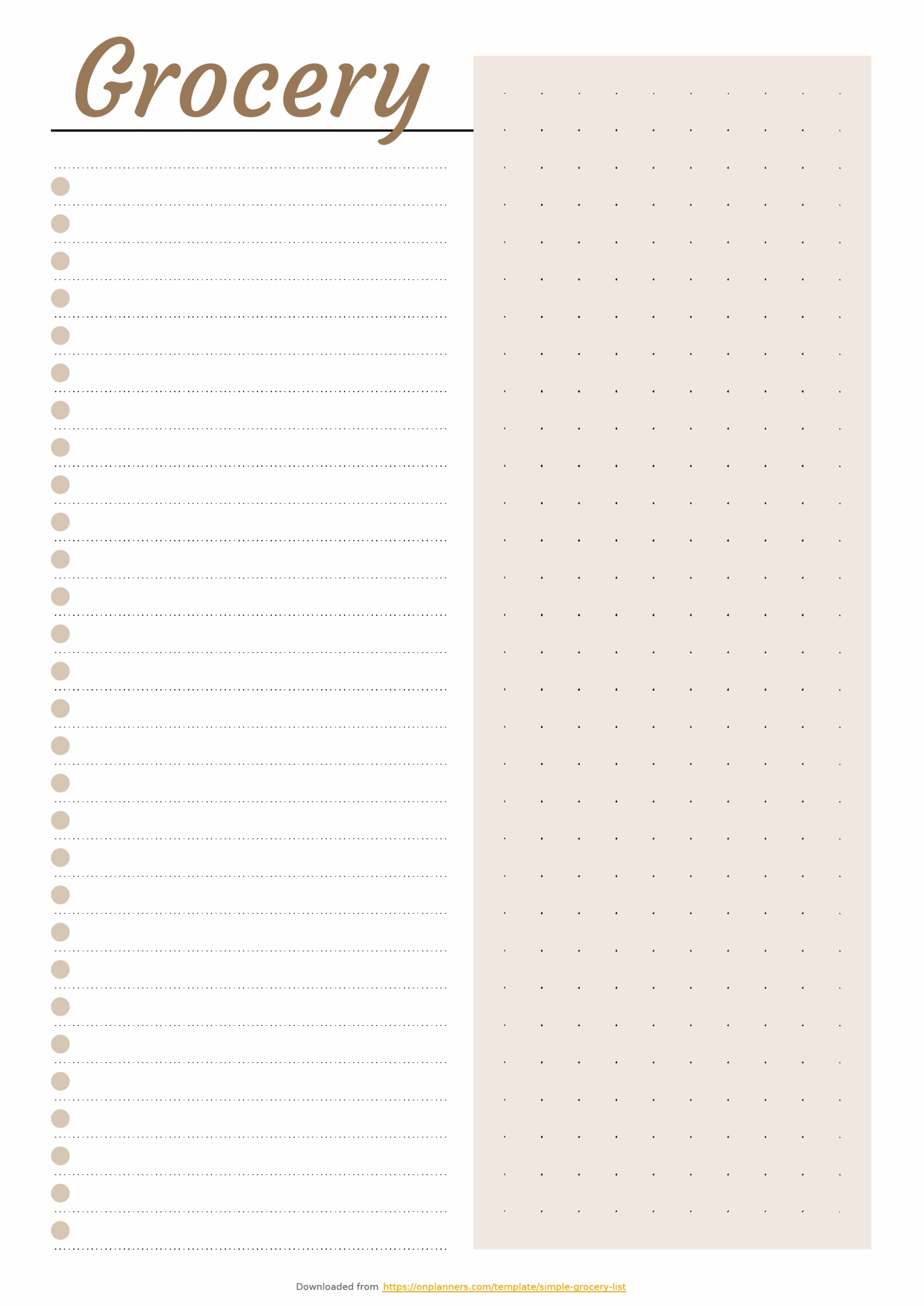 Printable Blank Shopping List Template