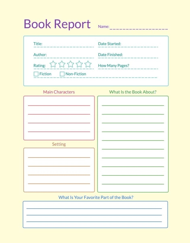 Printable Book Report Template Image Free Download And Print For You 
