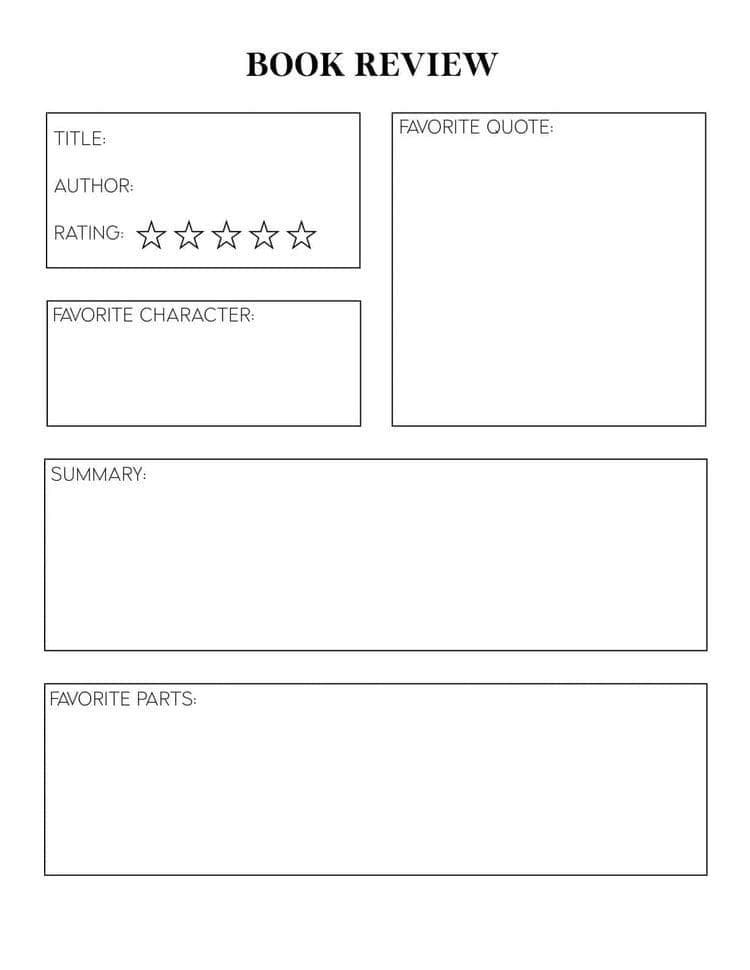 Printable Book Review Template Free Free Download And Print For You 