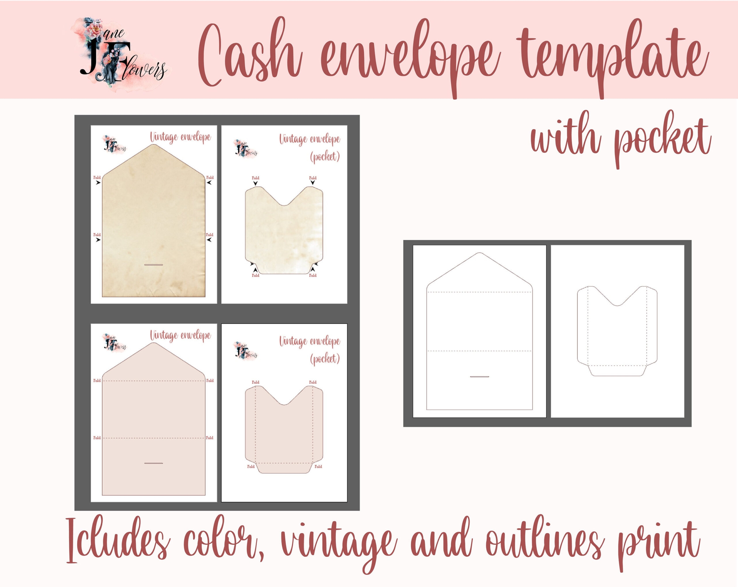 Printable Budget Envelope Template Shabby Chic FREE Printables