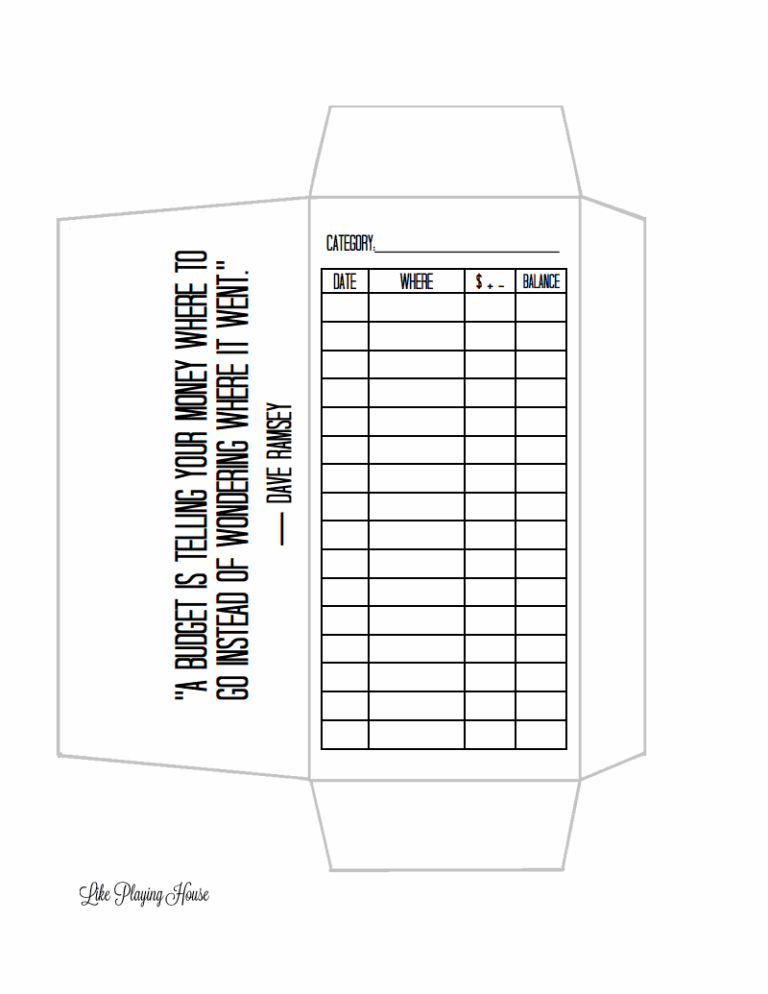 Printable Budget Envelope Template Shabby Chic Templates Hexagon