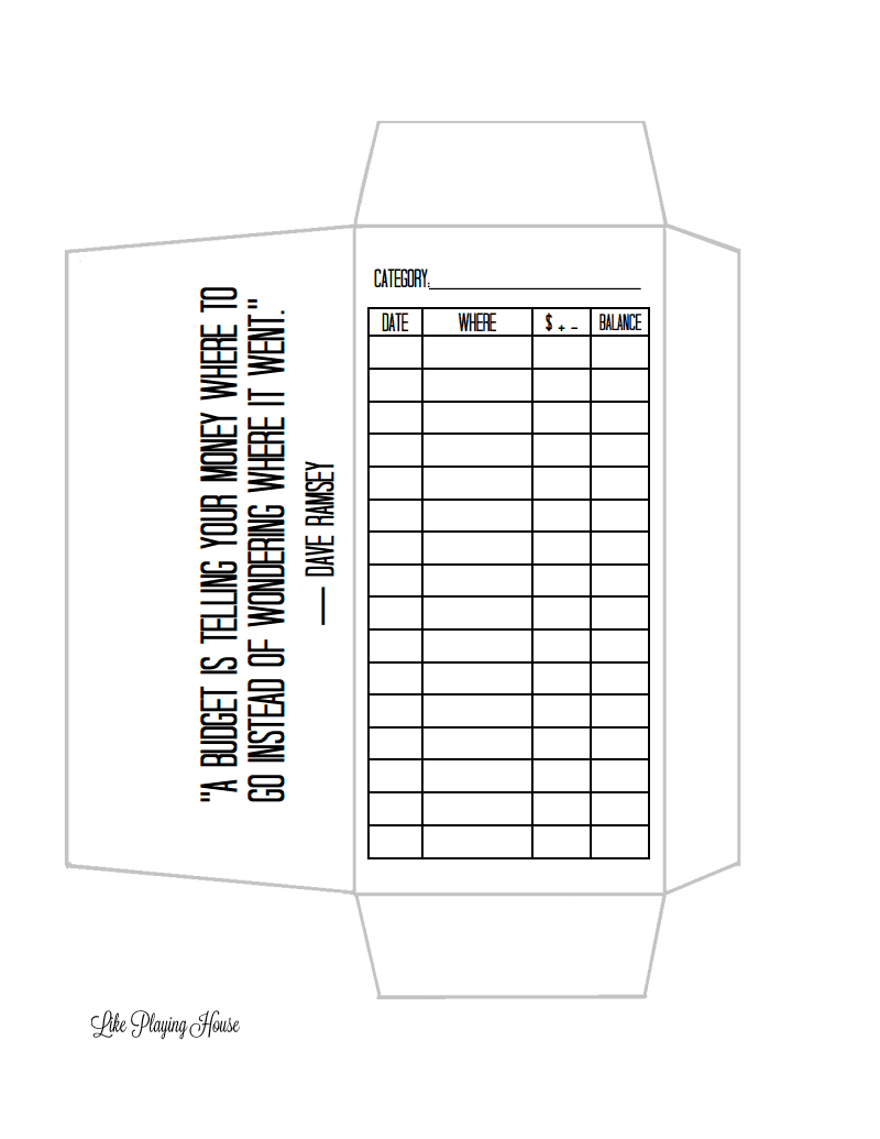 Printable Budget Envelope Template Shabby Chic Templates Hexagon