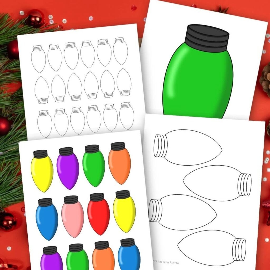 Printable Christmas Lights Template Printable Templates Online By 