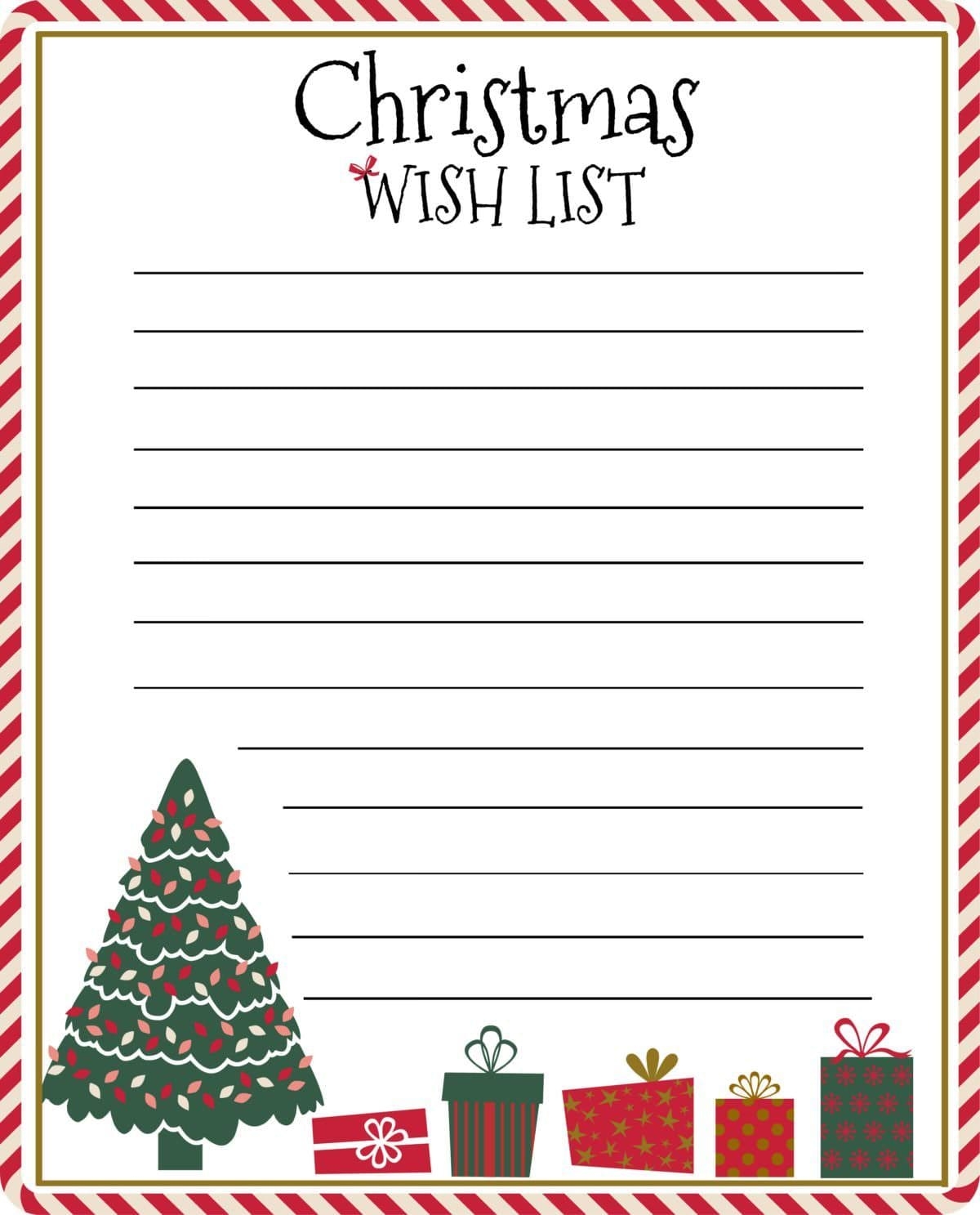 Printable Christmas Wish List Template Free Picture Free Download And 