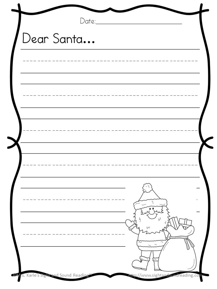 Printable Coloring Letter To Santa Template Content Calendar Template