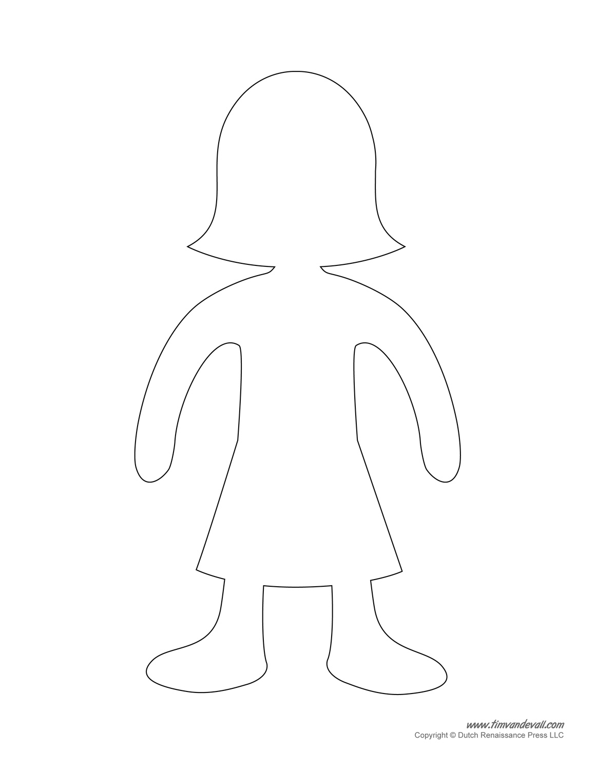 Printable Cut Out Paper Doll Template