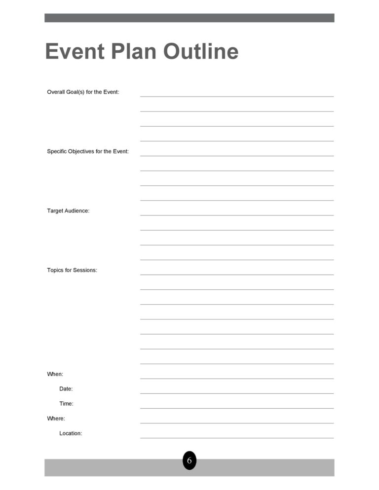 Printable Event Planning Template Printable Forms Free Online