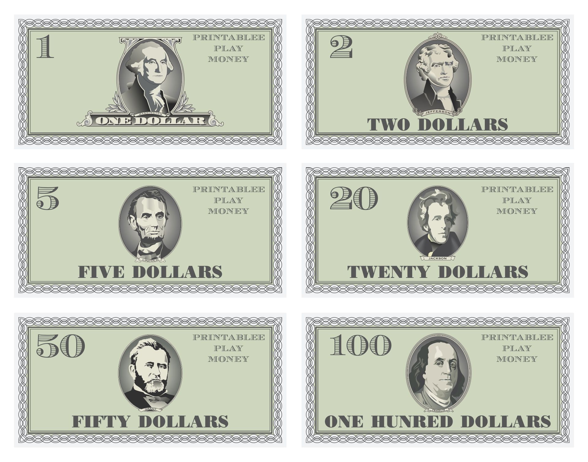Printable Fake Money Template Printable And Enjoyable Learning
