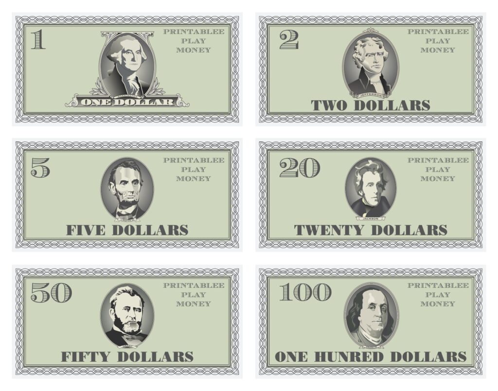Custom Play Money Example Printable Money Template: Create Custom Play Money for Fun and Learning ...