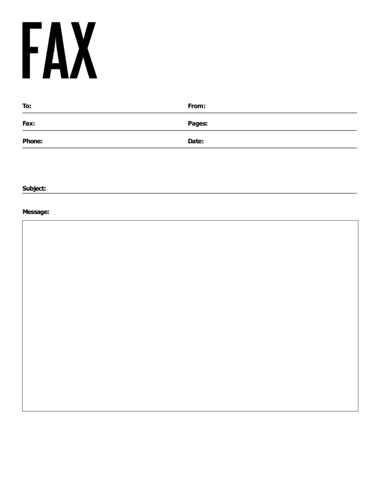 Printable Fax Cover Page Template Content Calendar Template